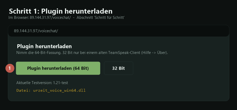 Download-Knopf auf dieser Seite
